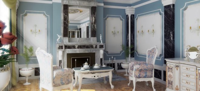 Молдинги в интерьере гостиной очень удачное решение!