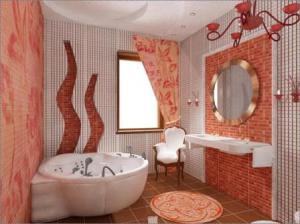 Ванная комната мозаика красная