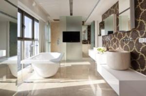 Дизай большой ванной комнаты с мозаикой