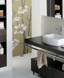 Дизайн ванной комнаты мозаика сакура