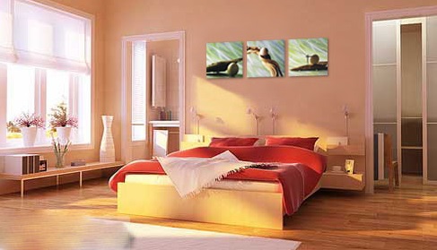 персиковый и красный