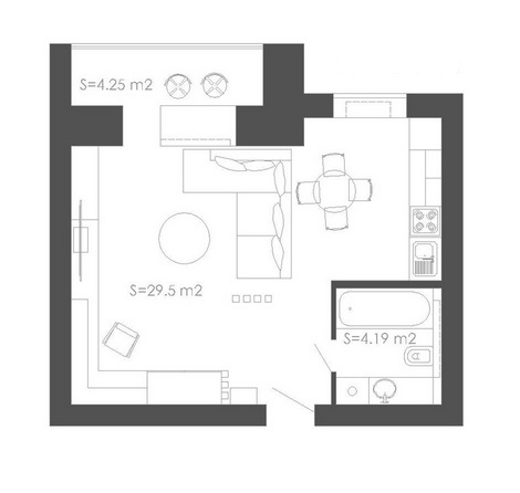 Планировка однушки 40 кв м со спальней