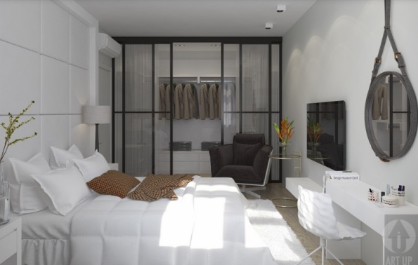 спальня в бело бежевых тонах