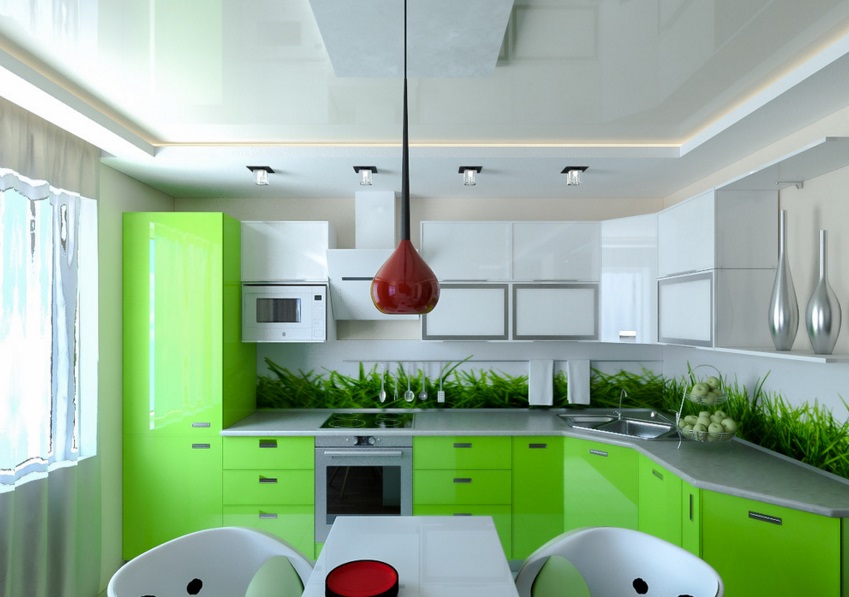 Кухня в зеленом цвете: плюсы и минусы